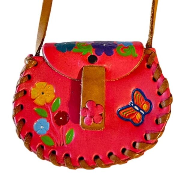 Tiny Leather Crossbody Purse – Girls Mini / Pill Purse - Picture 2 of 4